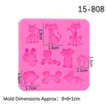 Stampo in silicone rosa con 9 forme di animali 3D come gatto e cane per torte fai-da-te - Rosa