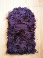 Distressed dark purple and black knitted balaclava mask with fringe detail decoration - One Size / Purple Camo