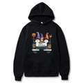 Felpa con cappuccio nera per Halloween con stampa grafica di cappello da strega viola - S / Nero