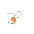 Orange and silver stainless steel heart pendants with 22mm width and 1.5mm hole - 22mm Silver Half Enamel Heart (Orange)