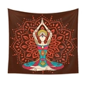 Detail of meditation yoga tapestry with colorful mandala pattern and premium fabric texture - Qy419-15