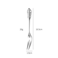 Retro koninklijke 304 roestvrijstalen zilveren vork, 16.5 cm lengte en 26 g gewicht - Zilveren fruitvork