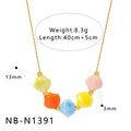 Detail view of colorful ceramic shell necklace with dimensions 40cm+5cm and 8.3g weight - Colorful Ceramic Shell Necklace (NB-N1391)