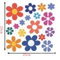 Lot de stickers muraux tournesols rétro colorés pour décoration de chambre d'enfant - Ensemble De Tournesols Colorés B (CT20330T_R)