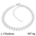 Bracciale in acciaio inossidabile argento a spiga con dettagli taglia 170x5mm - Stile Foglia di Grano Argento (KB206254-ZJZL)