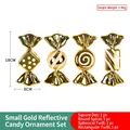 Set of 4 gold reflective PVC candy ornaments for festive Christmas ceiling decoration - 4 Assorted Styles (18x8cm) / Gold Reflective Small Candy Set