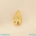 Golden corn pendant for DIY jewelry making 19x10mm hollow metal fruit charm - Gold Corn Style (KLJ10049-Z)