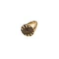 Verstellbarer Evil Eye Ring aus vergoldetem Kupfer mit Kristallen und lila Details - Cr0636yh