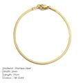 2mm wide 14k gold plated stainless steel snake bone chain bracelet with lobster clasp - 2mm-19cm (33114) / 14K Gold
