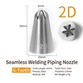304 stainless steel 2D 6-tooth seamless icing nozzle for cake decorating - 2D (6-Teeth)
