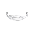 Colgante de pluma de acero inoxidable pulido con bucles de conexión dobles para joyería DIY - Color acero