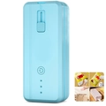 Portable mini bag sealer in light blue with slide cutter and USB charging feature - 6th Gen Magnetic-Sky Blue