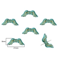 Turquoise baroque wing beads with gold edges for DIY jewelry making, 21x8mm size - #25 Wing Bead 50pcs/pack