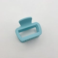 Square matte light blue hair claw clip with hollow design and textured finish - Small (5.5CM) / Lake Blue