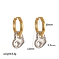 Dimensioni dettagliate degli orecchini a cuore bicolore con diametro 10mm e peso di 3.8g - Orecchini a cuore bicolore(TE60525-M)