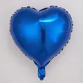 18-inch deep blue heart-shaped foil balloon with metallic finish for Valentine's decoration - Dark Blue