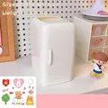 White refrigerator shaped pen holder with cute DIY stickers for desk organization - Refrigerator Pen Holder / With Stickers / Off White