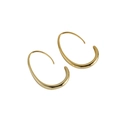 Orecchini a perno in argento sterling S925 a forma di C con finitura dorata lucida - Oro