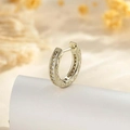 Ear Cuff in Kaffeegold mit Zirkonia-Besatz und geometrischem Hohlmuster-Design - Kaffeegold (Einzelstück)