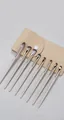 8-piece mini makeup brush set in champagne gold with a beige portable storage case - Gold 8pcs Eye Brushes + Bag