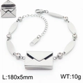Silver envelope bracelet with crystal chain and openable pendant for women - Steel Color Rhinestone Envelope Bracelet (KB180777-SP)