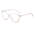 Fashionable cat-eye glasses with transparent pink gradient frame and slim temples - Purple Orange Frame