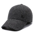 Berretto da baseball invernale da uomo in misto lana grigio scuro con logo NLS - Regolabile / Grigio