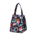 Borsa termica blu scuro con rose rosa e isolamento in alluminio in tessuto oxford di alta qualità - Rosa Blu Marino