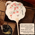Traditional Chinese hand fan with persimmon pattern, bamboo handle, and gold tassel - Persimmon