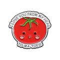 Süße Tomaten-Emaille-Brosche mit I Love You From My Head To-Ma-Toes Wortspiel - Tomate (I LOVE YOU FROM MY HEAD TO-MA-TOES!)