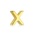 Golden 3D letter X heart pendant bead with polished finish on a white background - Gold DY130028 (X)