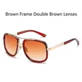 Vintage gold metal aviator sunglasses with tea frame and amber gradient lenses - Tea Frame Gradient Tea Lens