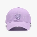Lavender cotton baseball cap with CHILD 3D embroidery and distressed ripped details - Purple