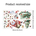 Maattabel voor 90x30cm aquarel kerstmuurstickers met kerstman en sneeuwpop afbeeldingen - 30*90CM*2 Stuks/fun-c46