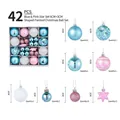 Set di 42 palline di Natale azzurre e rosa con stelle e motivi a fiocchi di neve - Set di Stelle Blu e Rosa