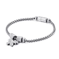 Elegante roestvrijstalen parelketting armband met magnetische striksluiting en zirkonia - Staal kleur (KB117769-KFC)