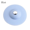 Blauwe siliconen gootsteenzeef met metalen knop voor keuken en badkamer afvoer - Blauw / Los verpakt