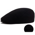 Béret noir classique en coton tricoté avec bande élastique réglable à l'arrière - Noir (Élastique)