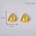 Vintage gold geometric triangle stud earrings with 2.6cm dimensions in minimalist style - Fan Style (A080-Fan Gold) / Gold