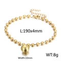 Polished 18K gold plated hollow ball bead bracelet with lobster clasp and extension - 190x4mm(KB167259-Z) / 10mm Gold Bracelet