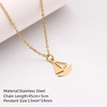 Collier pendentif voilier en acier inoxydable doré avec chaîne réglable élégante - Voilier / Or