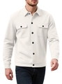 Dettaglio texture nido d'ape della giacca camicia bianca con bottoni neri e taschini - S / Bianco