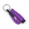 Llavero 2 en 1 violeta con rompe cristales de emergencia y corta cinturones - Morado
