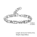 Pulsera para hombre de acero inoxidable plateado hecha a mano con cierre de mosquetón ajustable - Plateado