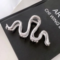 Silver metal snake hair claw clip with a polished finish for Gothic styling - 29# Silver Snake Shape 11cm