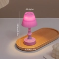 Mini purple mushroom night light with vintage style, dimensions 13.5cm by 6.5cm - S22 Twill Lamp / Purple