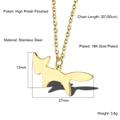 Creative 18K gold plated stainless steel necklace with a cute fox pendant design - Fox Silhouette (LN1205) / Gold