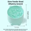 Matcha green slow feeder pet bowl with fish-shaped maze to prevent choking - 12.5x8.5cm / Matcha Green