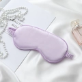 Masque de sommeil élégant en soie violette avec texture satinée lisse et bande élastique - Style occultant / Mauve Clair