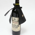 Black satin Halloween wine bottle cloak decoration with gold stars and ribbon tie - Halloween Bottle Cloak